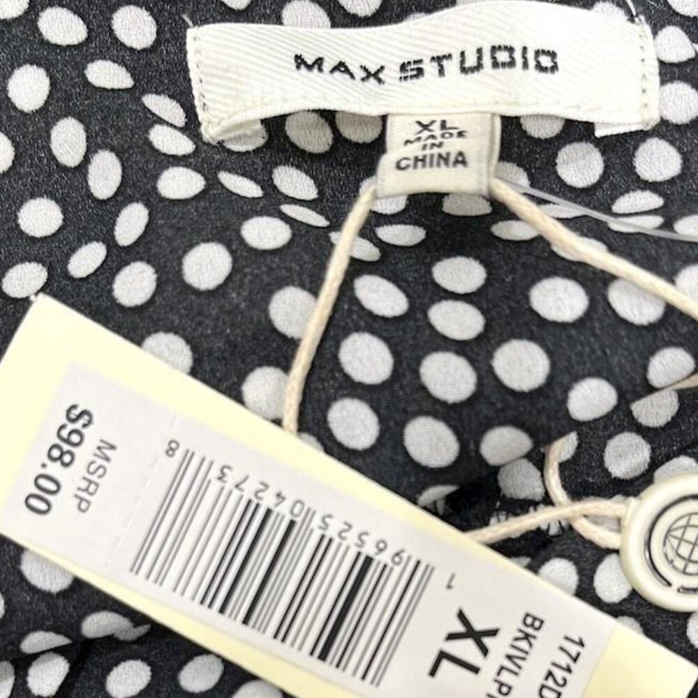 NWT Max Studio Women's Polka Dot Blouse - Picture 5 of 7